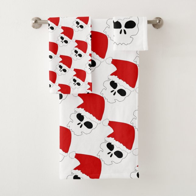 Skull Santa Bath Towel Set (Insitu)