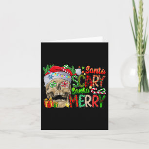 Skull Santa Scary Santa Merry Christmas Matching F Card