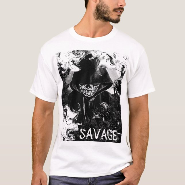 SKULL SAVAGE Men's Basic T-Shirt (Front)