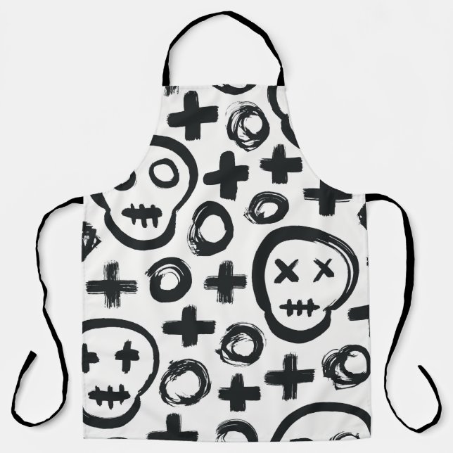 Skull seamless background. Surface decoration with Apron (Front)