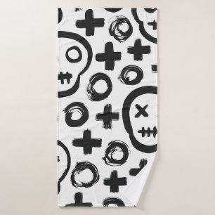Skull seamless background. Surface decoration with Bath Towel