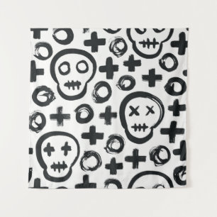 Skull seamless background. Surface decoration with Tapestry