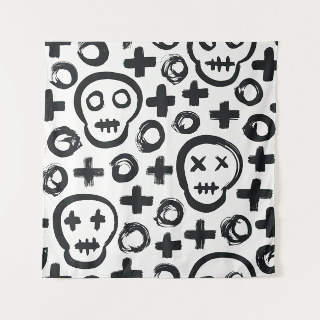 Skull seamless background. Surface decoration with Tapestry (Front)