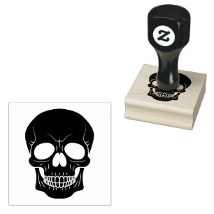 Skull Shape Silhouette Halloween Rubber Stamp