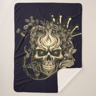 Skull  sherpa blanket