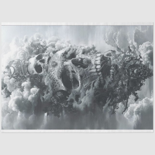 Skull Ship Pirate World Decoupage Tissue Paper (Front)