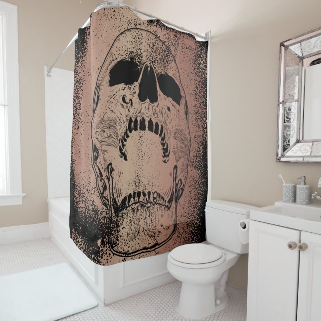 Skull Shower Curtain - Screaming Skull (In Situ)