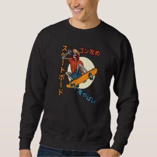 Skull Skateboarding Skeleton Japanese Skater Slang Sweatshirt