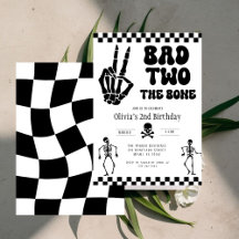 Skull Skeleton Bad to the Bone 2nd Birthday 
