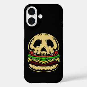 skull skeleton death spooky creepy burger iPhone 16 case