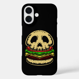 skull skeleton death spooky creepy burger iPhone 16 case