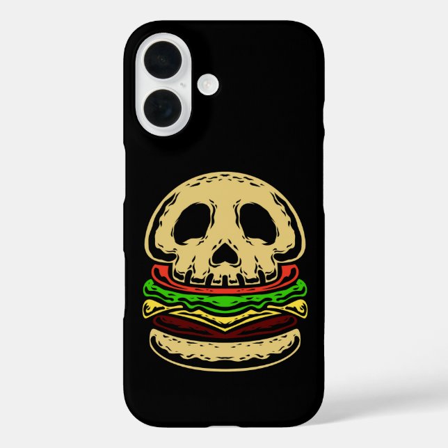 skull skeleton death spooky creepy burger  Case-Mate iPhone case (Back)