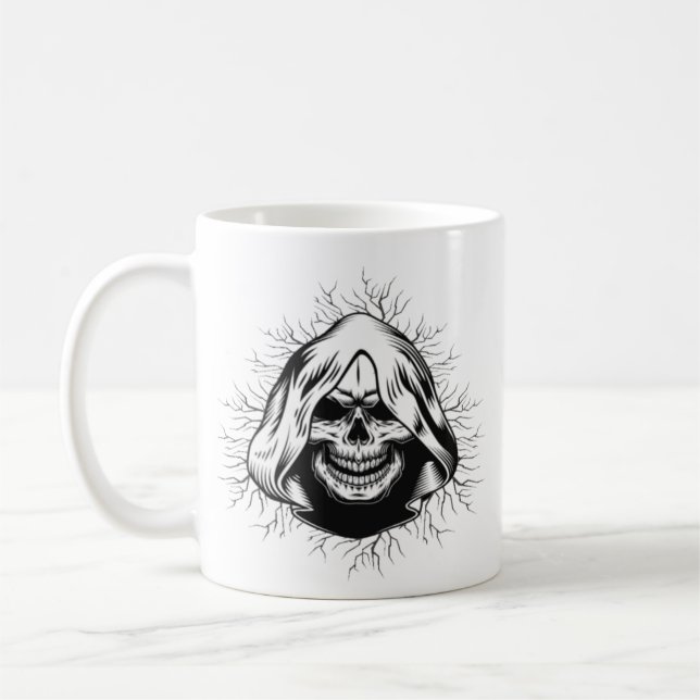 Skull Skeleton Halloween Coffee Mug (Left)