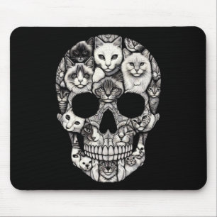 Skull Skeleton Halloween Costume Skull Cat Mouse Pad