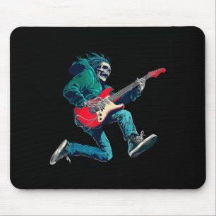 Skull Skeleton Playing Guitar Star Rock Roll Music Mouse Pad