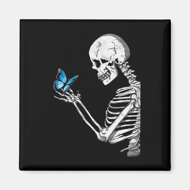 Skull Skeleton Retro Halloween  Magnet (Front)