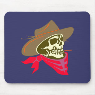 skull skull cowboy mouse pad