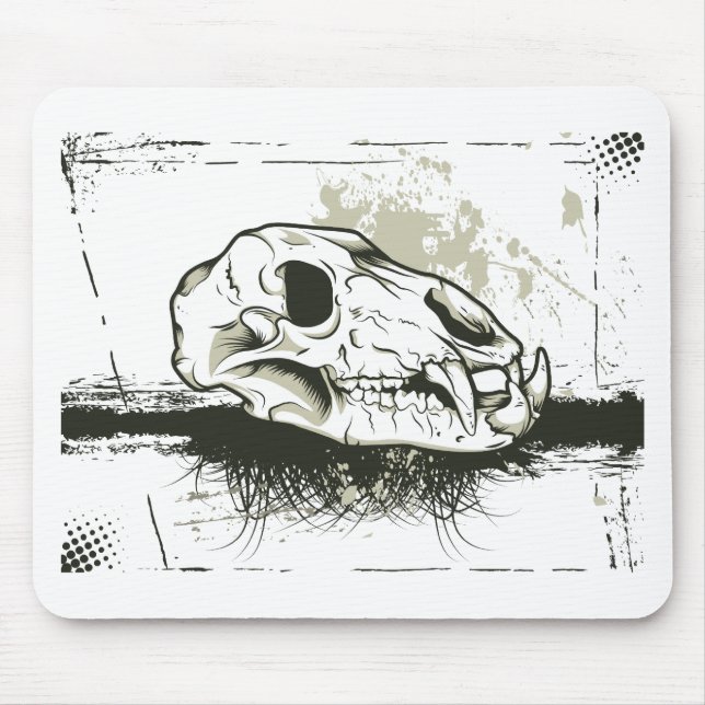 Skull ~ Skulls Animal Skeleton Mouse Pad (Front)