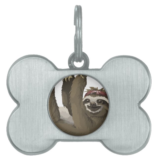 skull sloth pet tag (Front)