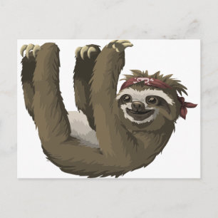 skull sloth postcard