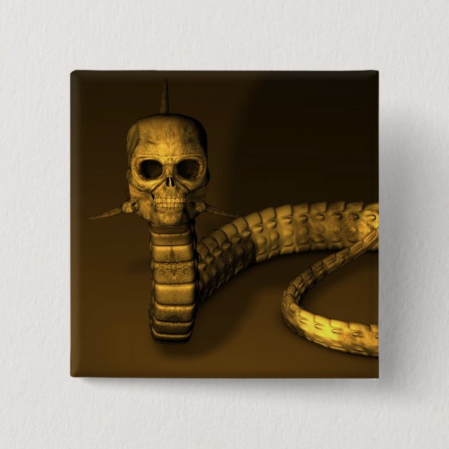 Skull Snake 15 Cm Square Badge (Front)