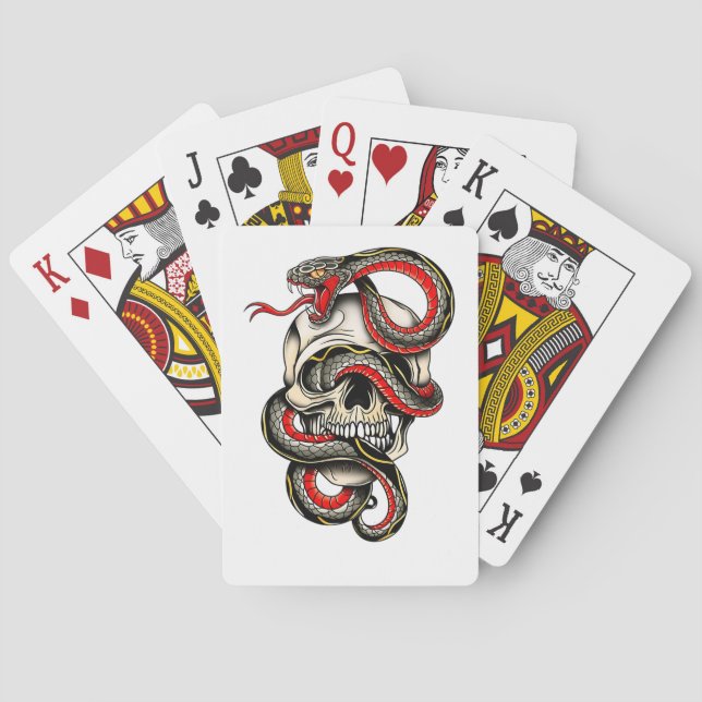 Skull & Snake Playing Cards | Edgy Design (Back)