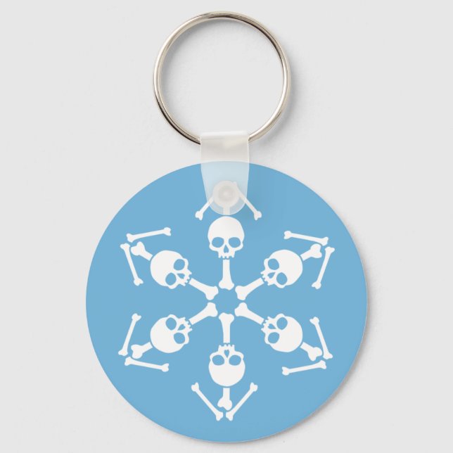 Skull Snowflakes Key Ring (Front)
