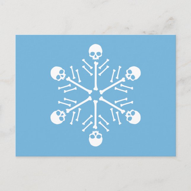 Skull Snowflakes Postcard (Front)