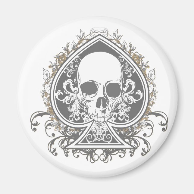 Skull Spade with gold Magnet (Front)