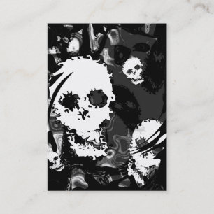 Skull Spectres B & W business card black chubby