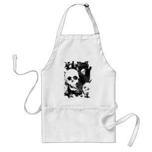 Skull Spectres B&W swirl apron