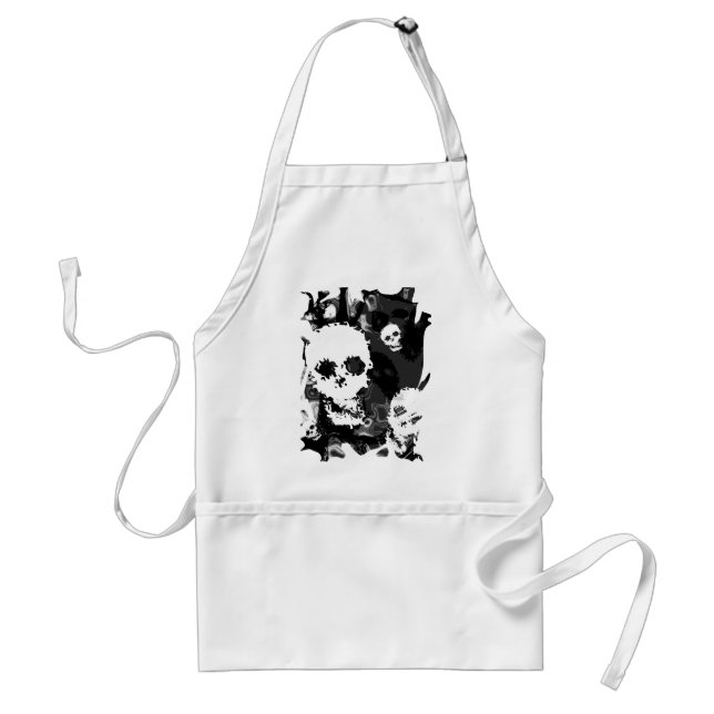 Skull Spectres B&W swirl apron (Front)
