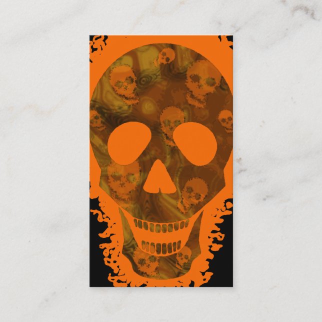 Skull Spectres Big Skull Orange vertical orange Business Card (Front)