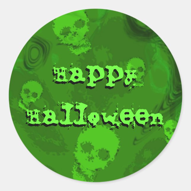 Skull Spectres 'Happy Halloween' sticker (Front)