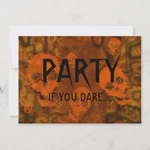 Skull Spectres Orange 'Party..If you dare' Invitation