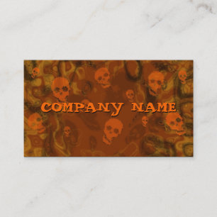 Skull Spectres Orange small horizontal orange Business Card