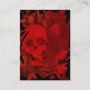 Skull Spectres Red business card black chubby
