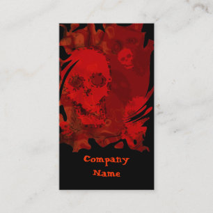 Skull Spectres Red business card black vertical