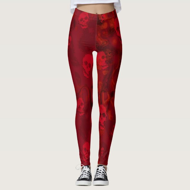 Skull Spectres Red leggings (Front)