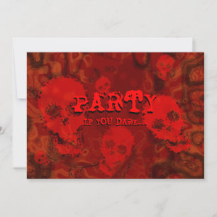 Skull Spectres Red 'Party..If you dare' invitation