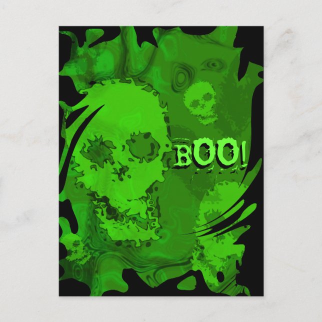 Skull Spectres swirl 'Boo!' postcard (Front)