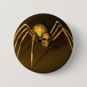 Skull Spider 6 Cm Round Badge