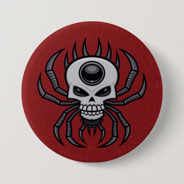 Skull Spider 7.5 Cm Round Badge (Front)