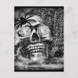 Skull-Spider and Rose-2012 Postcard