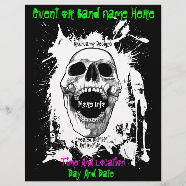 Skull Splatter Event Or Band Flyer (Front)