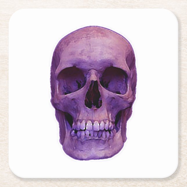 Skull Square Paper Coaster (Front)