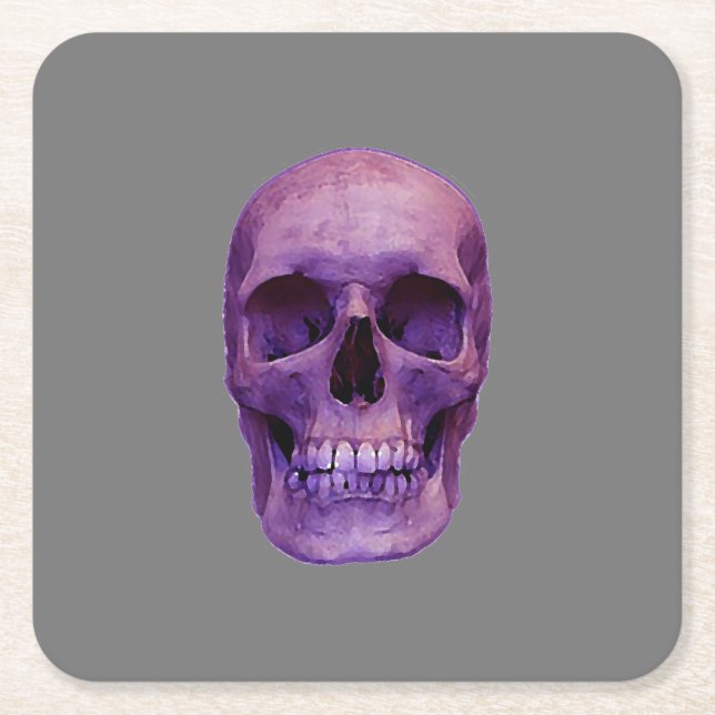 Skull Square Paper Coaster (Front)