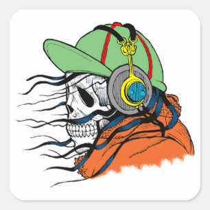 Skull Square Sticker