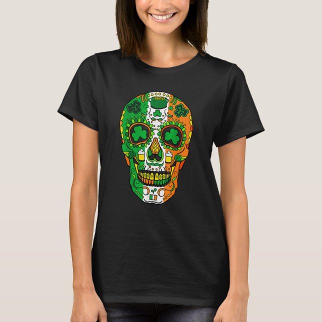 Skull St Patricks Day Irish Saint Patricks Day of  T-Shirt (Front)