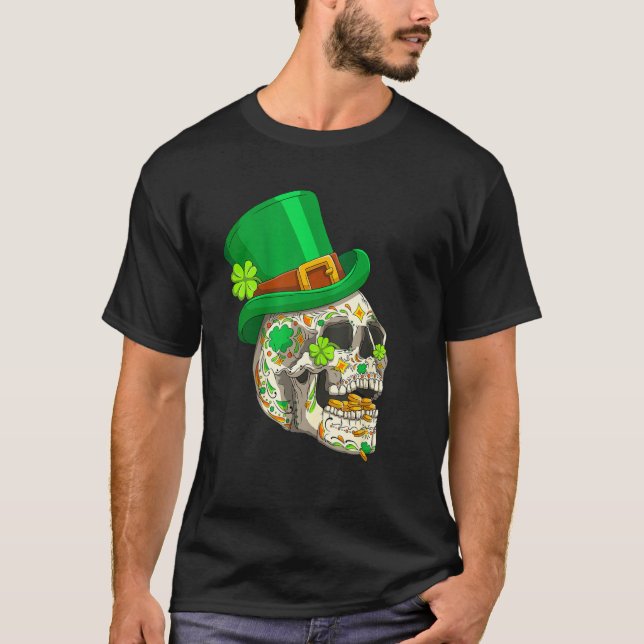 Skull St Patricks Day Irish Saint Patricks Day of  T-Shirt (Front)